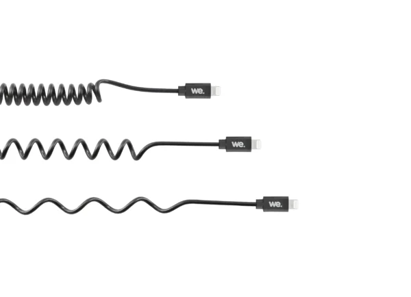 Câble de recharge WE USB Lightning torsadé 2m Noir – Image 4