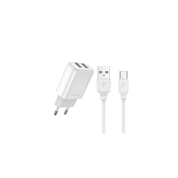 Chargeur rapide Jellico USBX2 Cable USB-C inclu Blanc – Image 3