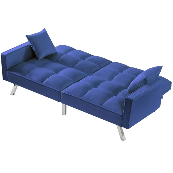 Canapé-lit Convertible Janet 203,2x81,3x86,4 cm Bleu – Image 6