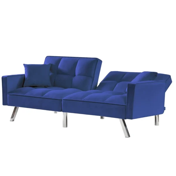 Canapé-lit Convertible Janet 203,2x81,3x86,4 cm Bleu – Image 4