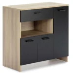 Meuble micro onde JUNE 13994 Noir 80x82x40 cm
