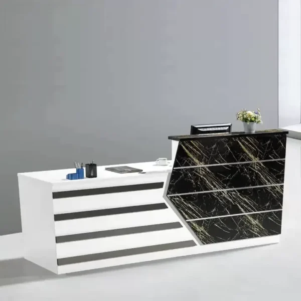 Comptoir accueil 9232 Blanc 2400×730×1050 cm