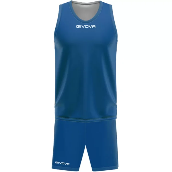 Kit Maillot Basket et Short Réversible Givova KITB03-0203 Bleu Clair Blanc – Image 3