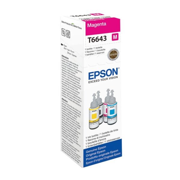 BOUTEILLE D'ENCRE EPSON T6643 MAGENTA 6500 PAGES