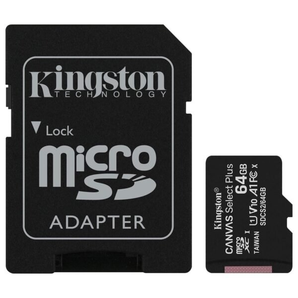 KINGSTON carte micro SD 64GO Classe 10(+2.80€ COPIE PRIVEE)
