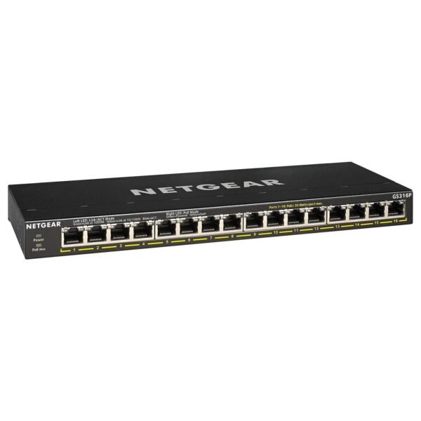Switch PoE+ 16 ports gigabit 10/100/1000 Mbps Netgear GS316P – Image 4