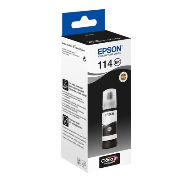BOUTEILLE D'ENCRE EPSON 114 ECOTANK NOIR PHOTO 70 ML 6200 PAGES – Image 2