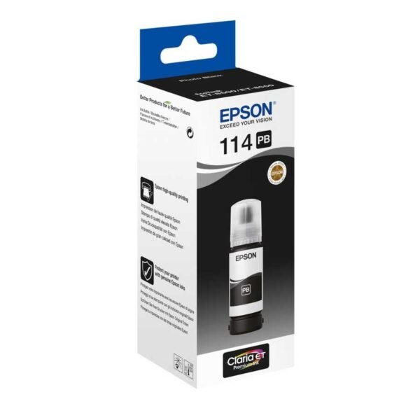 BOUTEILLE D'ENCRE EPSON 114 ECOTANK NOIR PIGMENTE 70 ML 6200 PAGES – Image 2