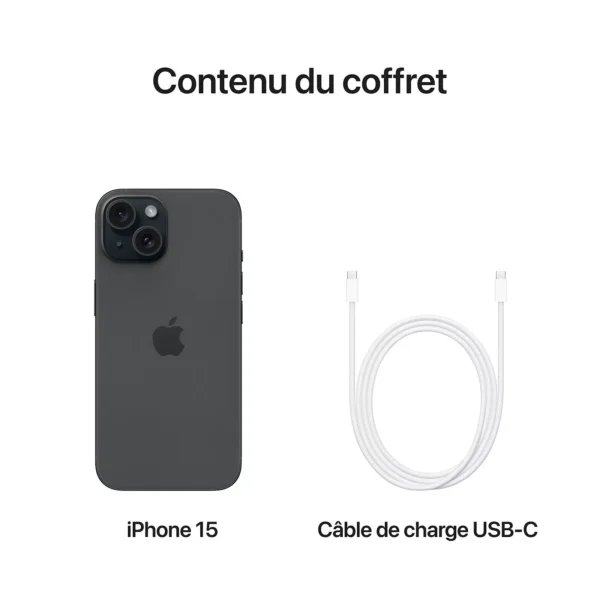 iPhone Neuf 15 6.1'' 6Go 128Go Noir – Image 2
