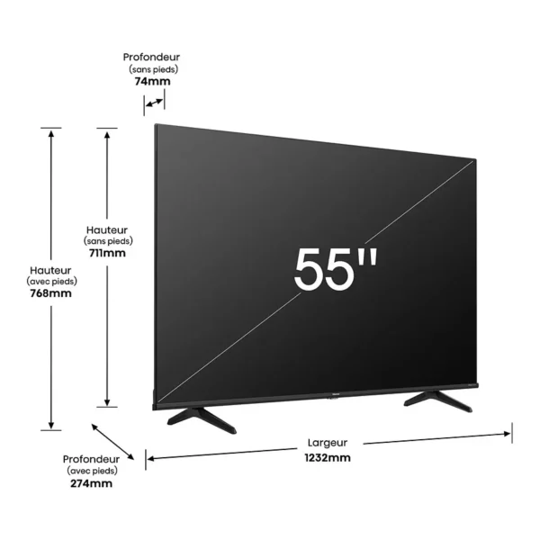 Téléviseur intelligent 55'' Hisense 55E7HQ  Smart TV QLED 4K – Image 6