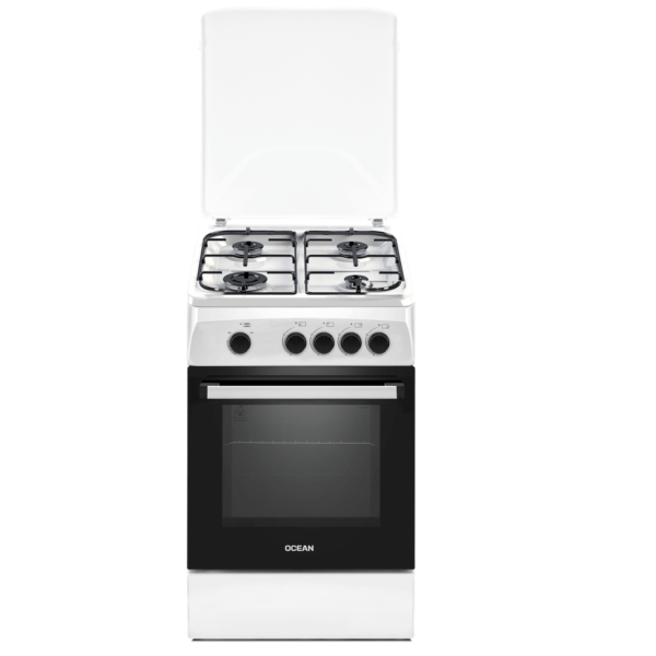 Cuisinière 4 feux Ocean OCGM5640WEC1CE Four à Gaz Blanc