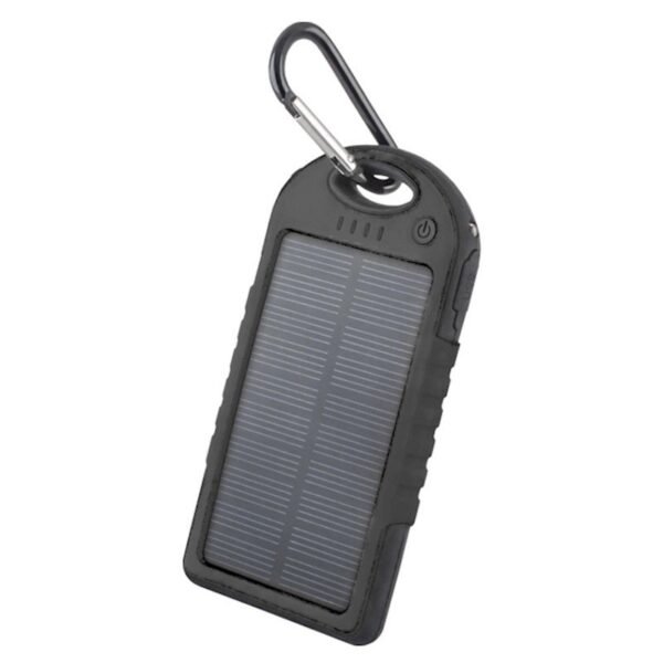 Chargeur Solaire Batterie de Secours 5000 mAh Noir étanche – Image 2