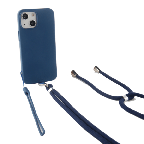 COQUE SILICONE AVEC TOUR DE COU ET TOUR DE POIGNET GALAXY A04S / A13 5G BLEU – Image 2