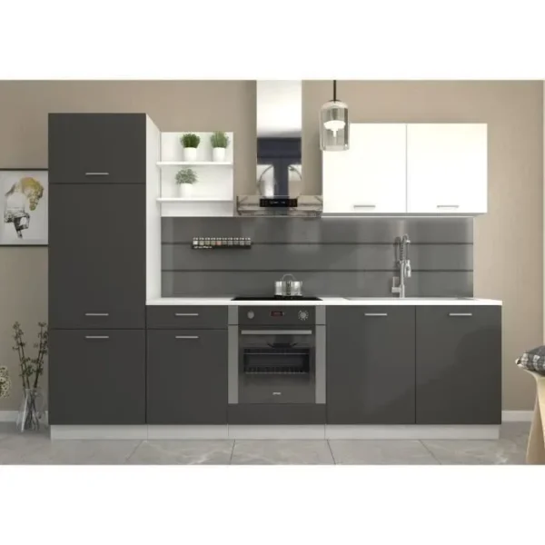 Cuisine complète PREGO 270 cm Gris Graphite