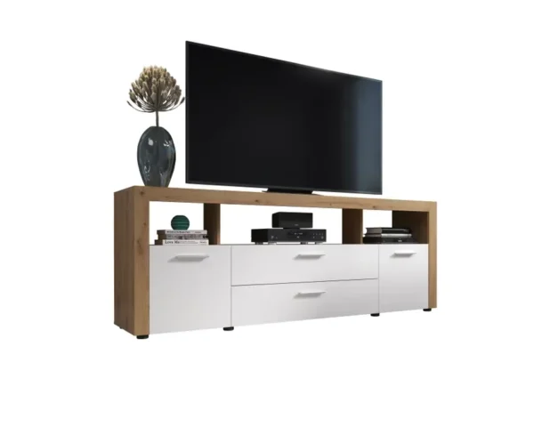 Meuble TV Dura Chêne Blanc 181×68×42 cm – Image 3
