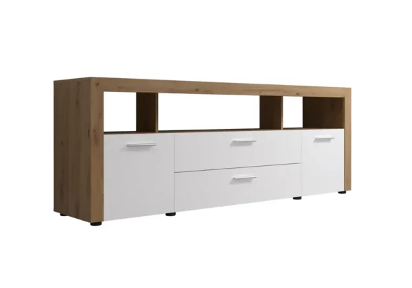 Meuble TV Dura Chêne Blanc 181×68×42 cm – Image 2