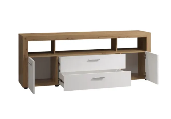 Meuble TV Dura Chêne Blanc 181×68×42 cm – Image 4