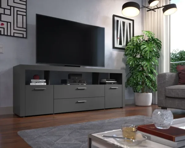 Meuble TV Dura Anthracite 181×68×42 cm – Image 5