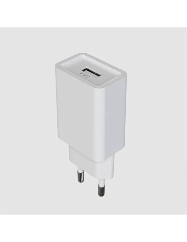 Pack chargeur secteur 1 USB 2.4A + Cable USB vers USB-C 1.5M Blanc – Image 4