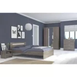 Chambre complète EVOII - Lit 2 places - 2 chevets - 1 Armoires - 1 commode
