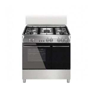 Cuisinière gaz Butanette 5G DT.bruleur wok four électrique multifonction 53L FROMATIC 90X60CM Inox