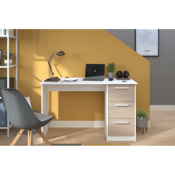 Bureau 3 tiroirs Infinity L121 x H74 x P55 cm – Image 2