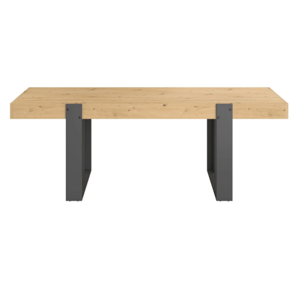 Table à manger Travis 220CM pied métal Oak Gris Foncé – Image 2