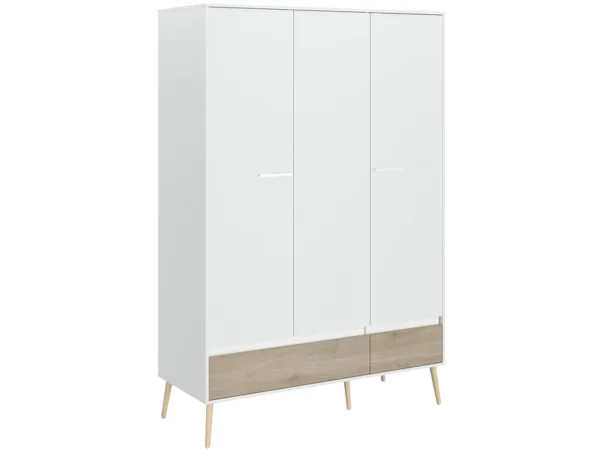 Armoire 3 portes Aalborg 3500AR3P 134,9x200,3x54 cm Blanc Chêne – Image 9