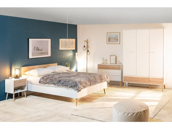 Armoire 3 portes Aalborg 3500AR3P 134,9x200,3x54 cm Blanc Chêne – Image 8