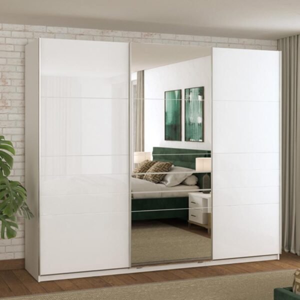 Armoire portes coulissantes Mondego 270 170×66×225 cm Blanc – Image 5