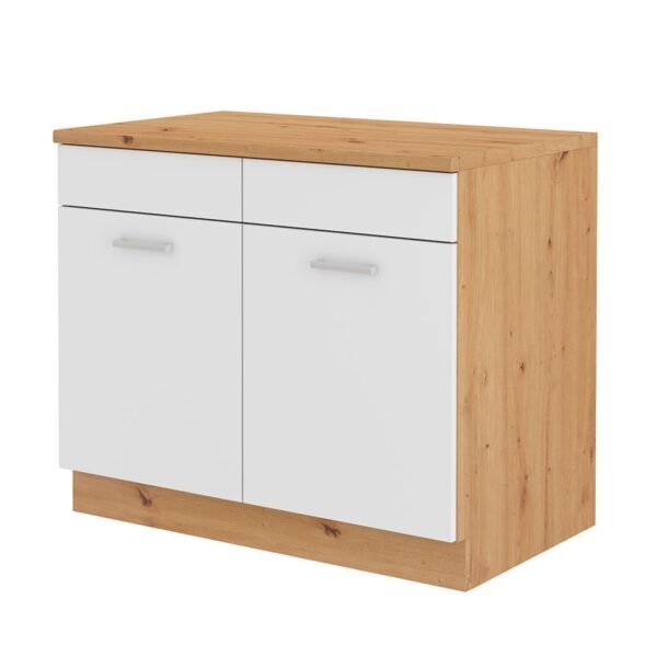 Meuble de cuisine bas Maria 100x85x60 cm Blanc artisanal – Image 2