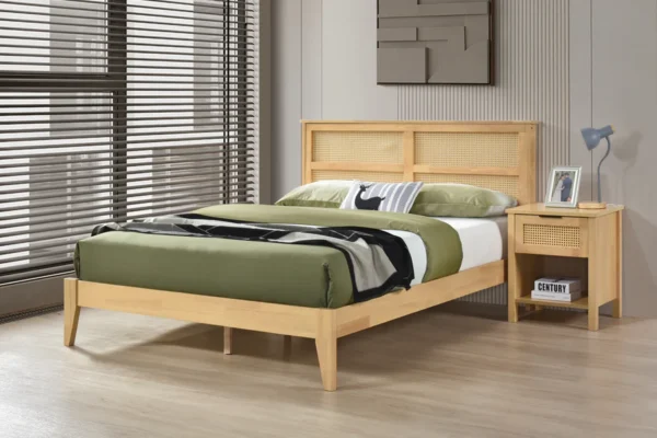 Lit 2 places en bois  Alicia 140x190 cm Chêne
