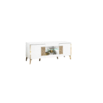 Table TV  200 cm Stella Or et Blanc
