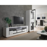Table TV Bellariva Anthractie Blanc