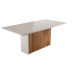 Table cris 200X100 m MDF/MDP/GLASS 4 mm Honey Off White