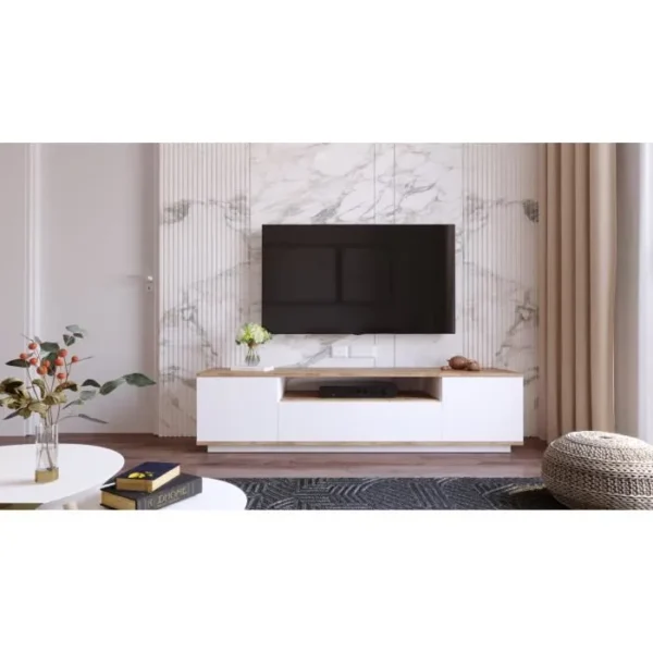 Meuble TV FR7-AW-TV 180x45x45 cm Blanc
