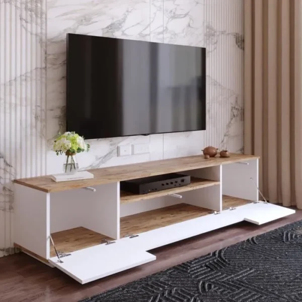 Meuble TV FR7-AW-TV 180x45x45 cm Blanc – Image 2