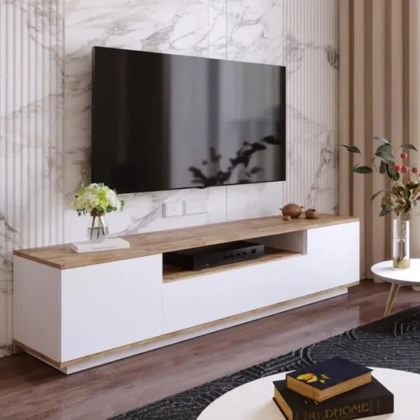 Meuble TV FR7-AW-TV 180x45x45 cm Blanc – Image 3