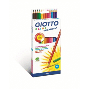 Etui carton avec accroche de 12 crayons de couleur - GIOTTO Elios Wood Free