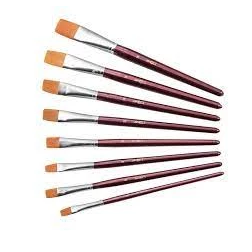 Pinceau brosse poils synthétiques N°6 Ferrule Aluminium manche court