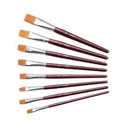 Pinceau brosse poils synthetiques N°12 Ferrule alu Manche court bois