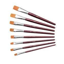 Pinceau brosse poils synthétiques N°16 Ferrule Aluminium Manche court