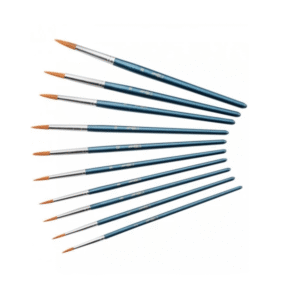 Pinceau rond poils synthétiques N°10 Ferrule alu Manche court bois