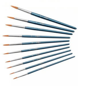 Pinceau rond poils synthetiques N°2 Ferrule Alu Manche court bois