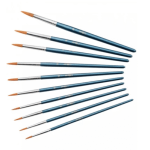 Pinceau rond Poils synthétiques N°8 Ferrule alu Manche court Bois