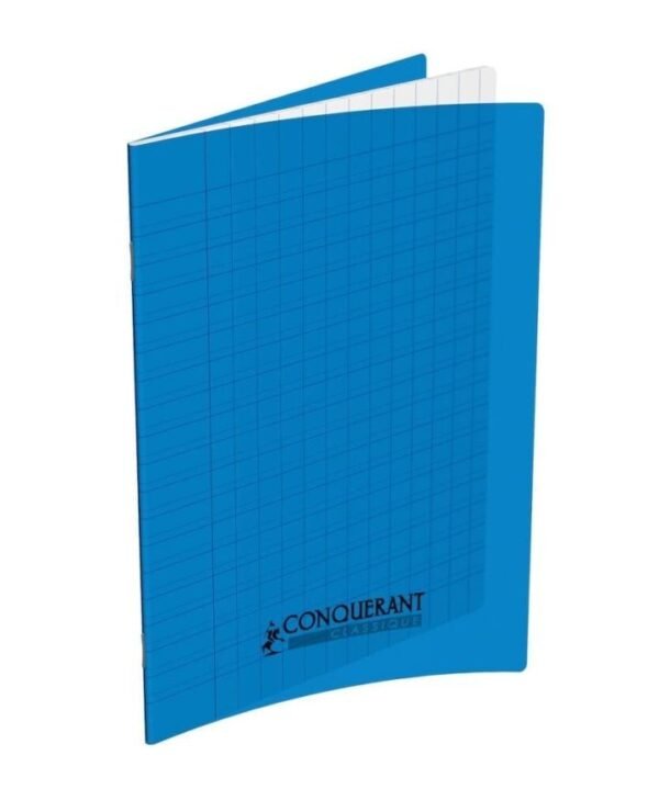 Cahier agrafe 17 X 22 cm 32P 90G DL3/10 classique Couverture Polypro Bleu CONQUERANT