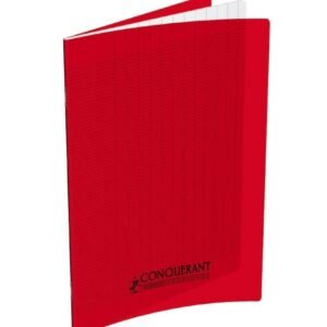 Cahier agrafe 17 X 22 cm 32P 90G Seyes 2,5MM classique Couverture Polypro Riuge CONQUERANT