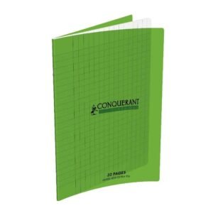Cahier agrafe 17 X 22 cm 90G 48P Seyes Classiques Couverture Polypro Vert Conquérant