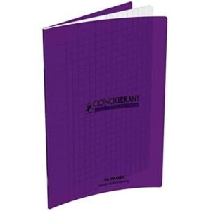 Cahier agrafe 17 X 22 cm 90G 96P Seyes classique Polypro Violet CONQUERANT