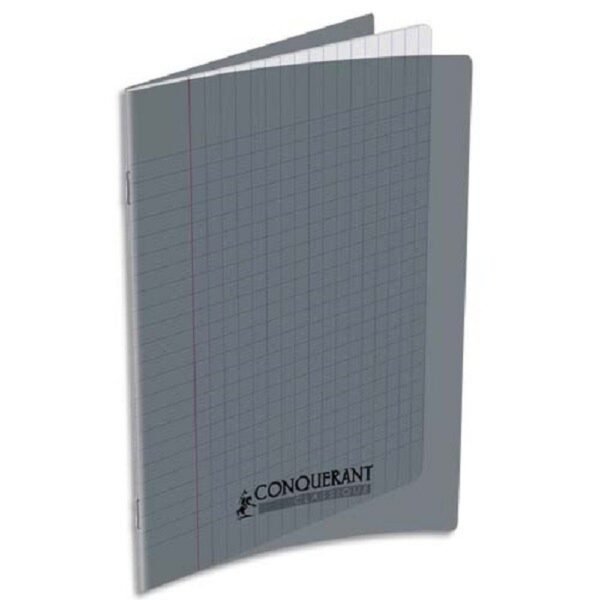 Cahier agrafe 24 X 32 cm 90G 48P Seyes classique Polypro Gris CONQUERANT